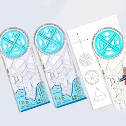 New Rotary Multi-function Geometric Drawing Ruler Protractor Measuring Transparent Creative Stationery School Office Supplies