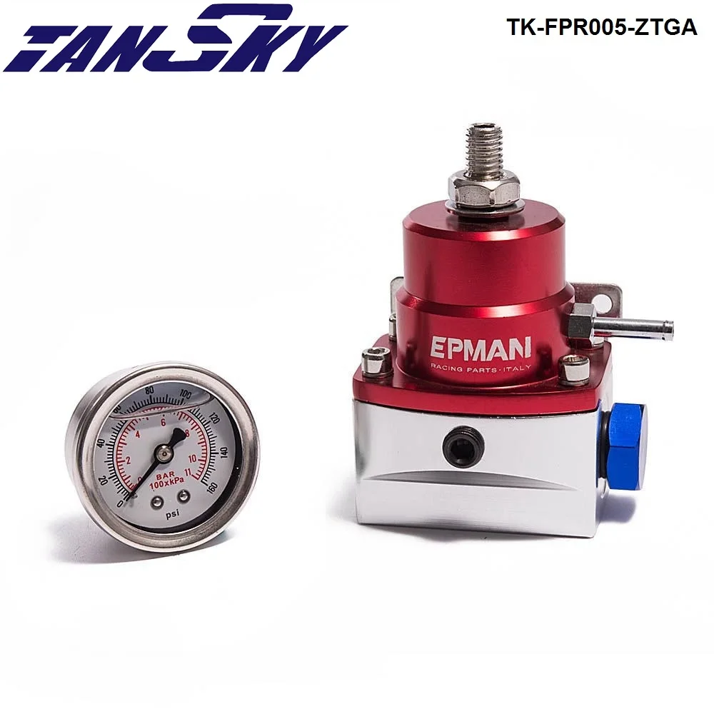 EPMAN -UniversaL Adjustable Fuel Pressure PSI Regulator w/ Oil Gauge Hose Fitting Injected Fit Oil cooler kit For Jeep TK-FPR005