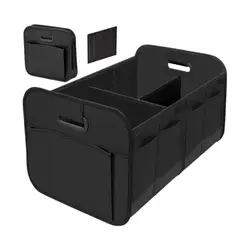 Foldable Oxford Cloth Car Trunk Storage Organizer with Handles (Black)