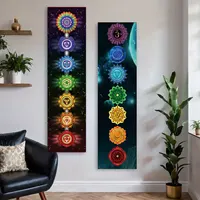 Colorful Mandala Chakra Tapestry Wall Decoration Hippie Bohemian Chakra Starry Sky Wall Hanging For Yoga Meditation Home Decor