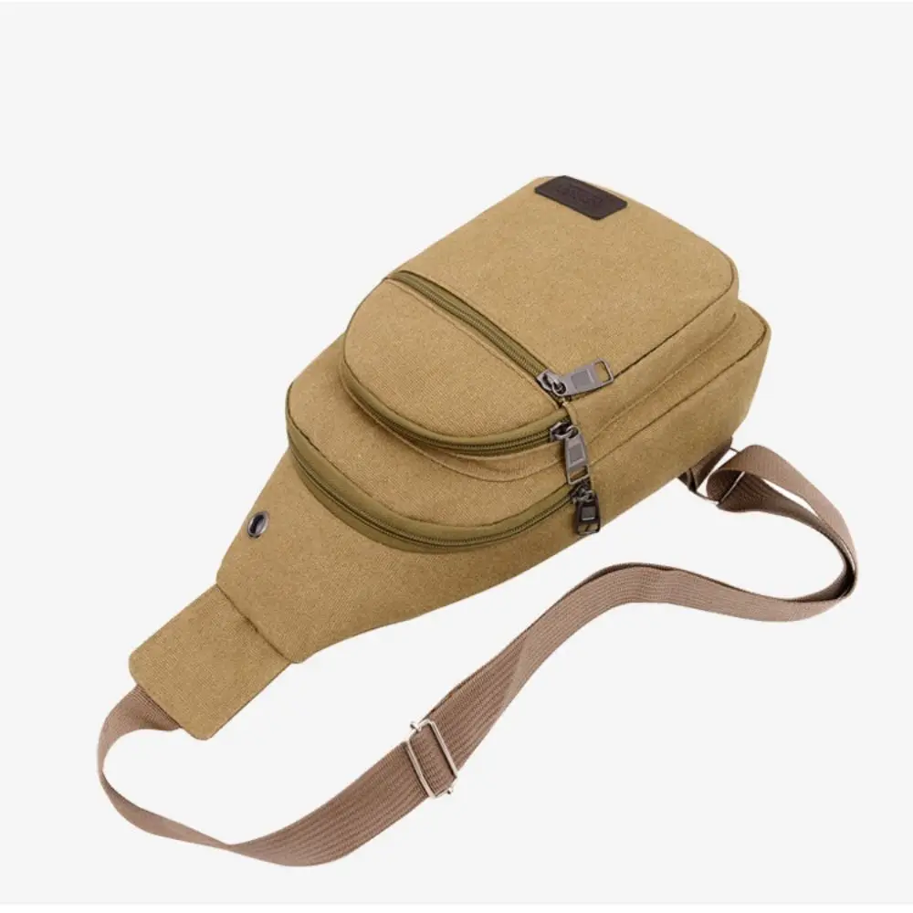 Große Kapazität Männer Brusttasche neue leichte Leinwand Umhängetasche mehr schicht ige Brust packung – Detail 10