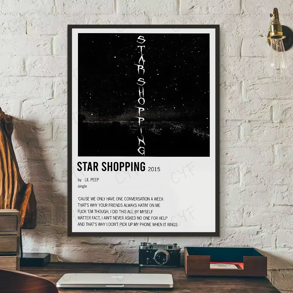 1PC Rapper Lil Peep Poster Album Abdeckung Wasserdichte Wand Kunst Aufkleber Für Bar Wohnzimmer Vintage Decor Hohe Qualität Druck geschenk – Detail 15