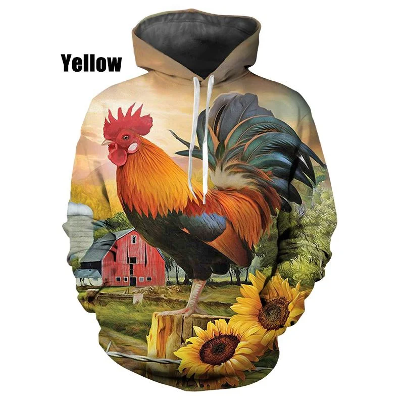 

New Fashion Funny Chicken Print Hoodies Popular Men/Women 3d Hoodies Personality Patterned Sweatshirts