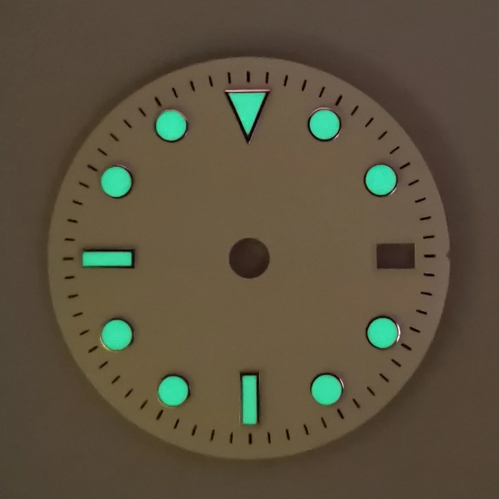 29MM Green Luminous Watch Dial Modified Watch Accessories GMT Four-Hand Faces for Japan NH34 Movement watch dial accessories watch face accessories