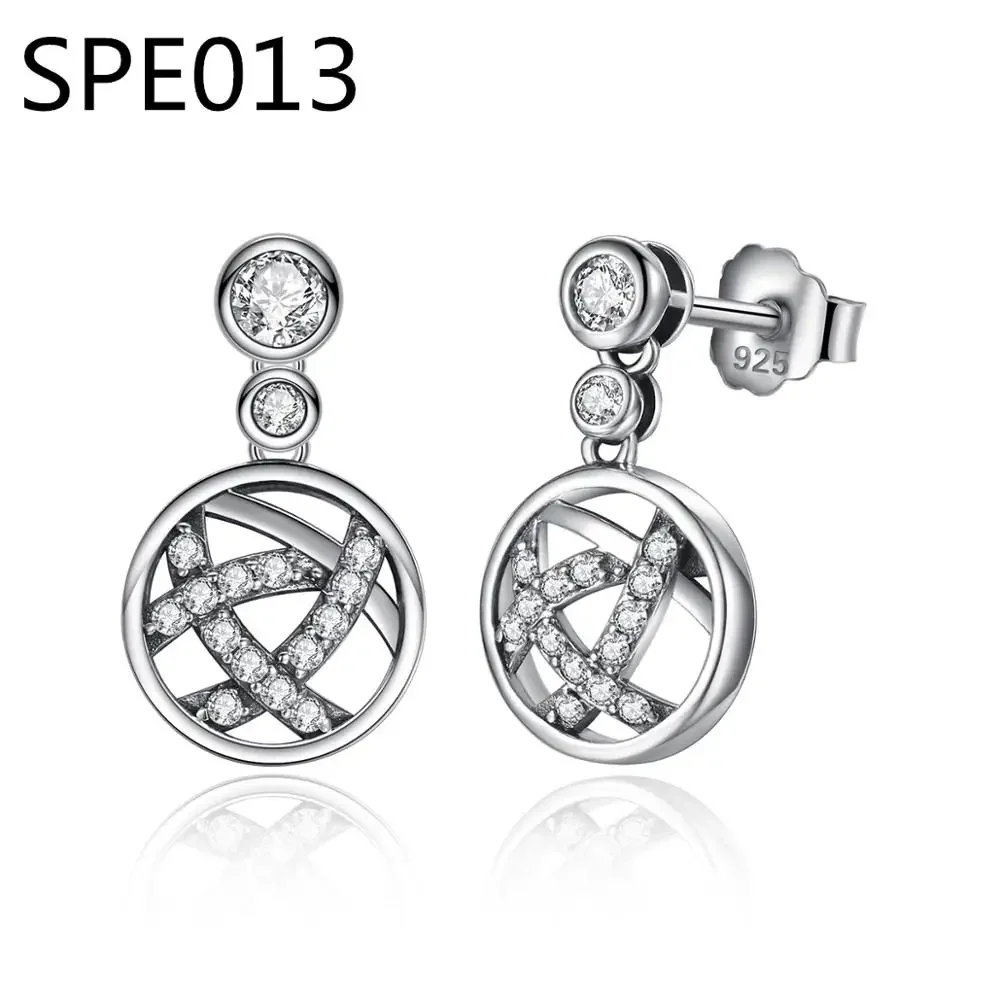 

SPE2 Silver Earring Large Asymmetric Hearts Of Love Earrings For Women Wedding