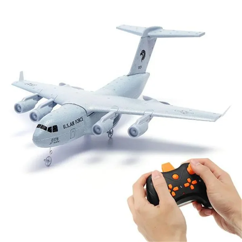 C-17 RC Drone DIY Aircraft Transport Aircraft 373mm Wingspan EPP RC Drone Airplane 2.4GHz 2CH 3-Axis Aircraft Toy for Children 2