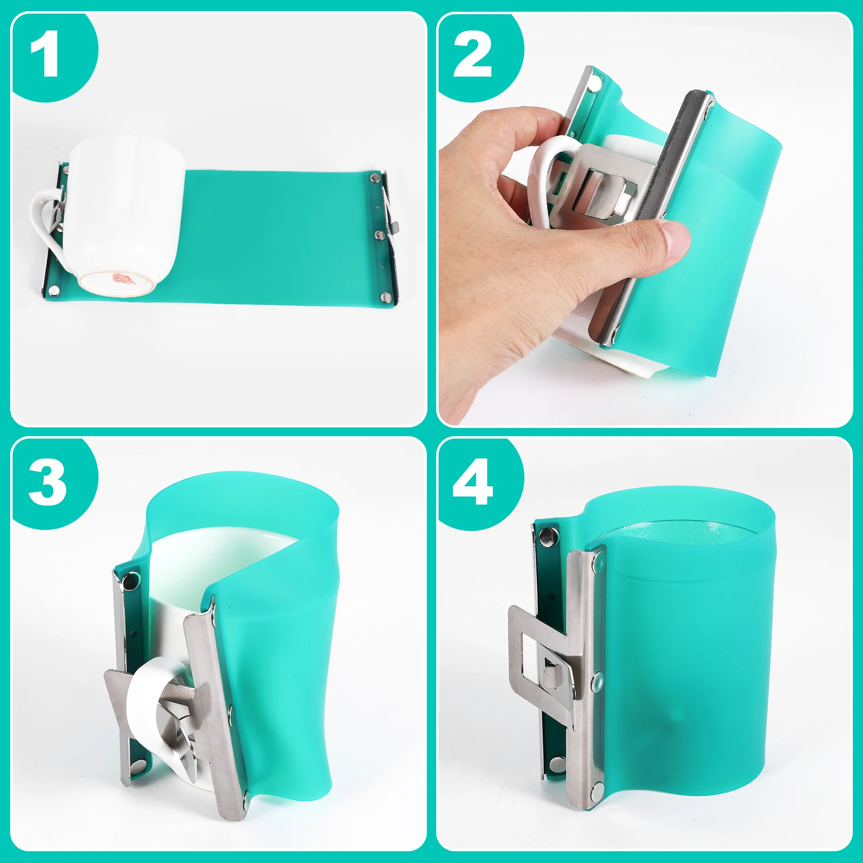 3Pcs 3D Sublimation Printer Silicon Mug Wraps Clamps 11OZ Mug Silicone Mould Fixture for 3D Sublimation Printing