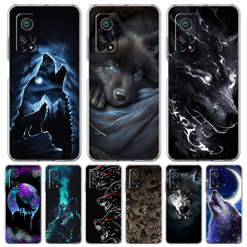 Moon Roaring Wolf Soft Transparent Phone Case Cover