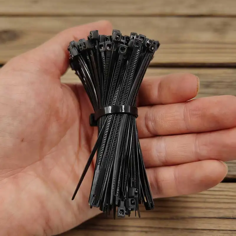 1000개 미니 나일론 케이블 타이 셀프 잠금 플라스틱 지퍼 타이 와이어 바인딩..