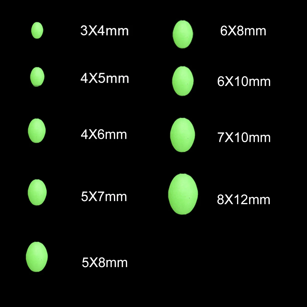 100 Perline Da Pesca In Gomma Morbida Brillano Al Buio – 6 Mm, Verdi – Uxcell