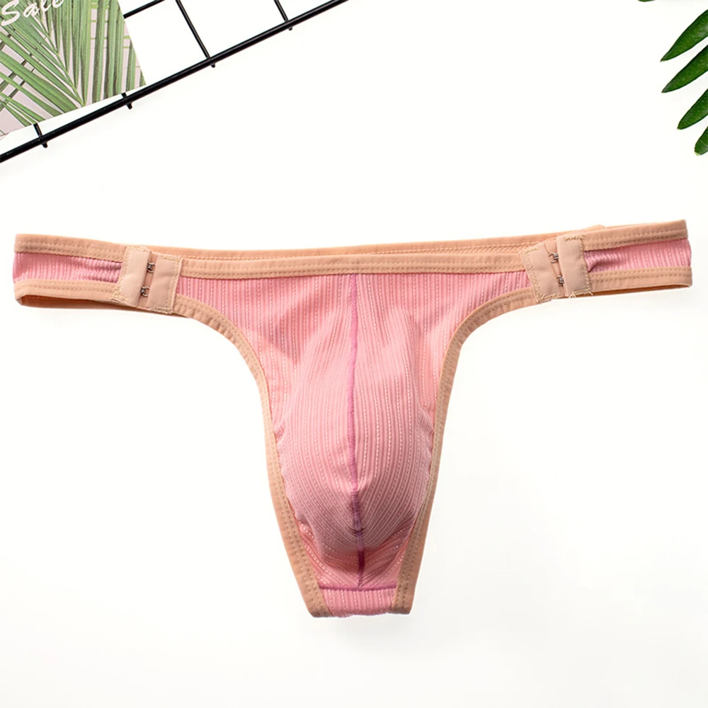 

Qucik-Dry Men Adjustable Briefs Low Waist Sexy Thong Comfortable High Quality Bikini Pouch G-String Swimwear Beachwear Panties