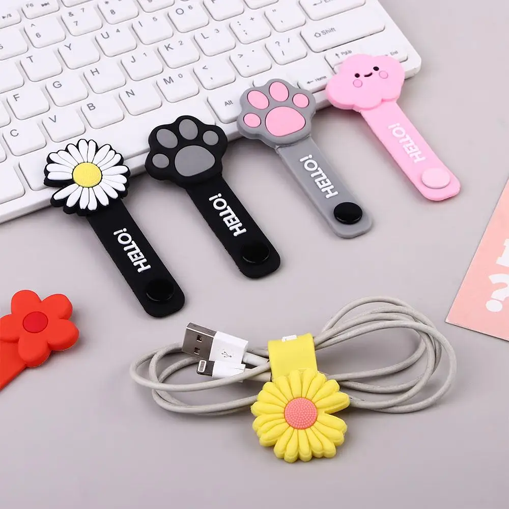 Holder Headphone Storage Cord Wrap USB Cable Storage Cable Organizer Silicone Winder Data Line Protector Clip Bookmark
