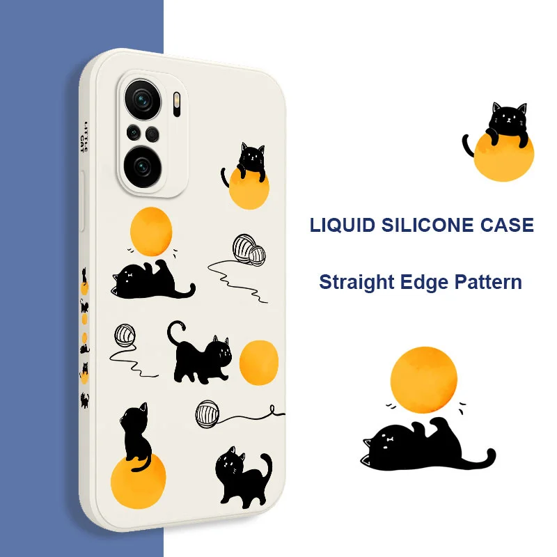 Cat Playing Rope Design Silicone Phone Case - Durable and Stylish Protective Cover