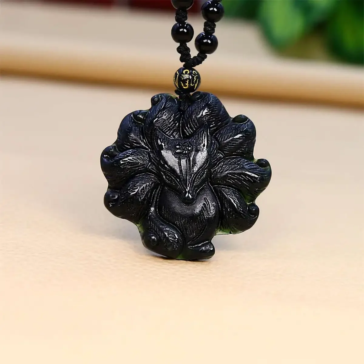 

Jade Fox Pendant Necklace Real Black Necklaces Pendants Stone Natural Fashion Vintage Gemstones Jewelry Gemstone