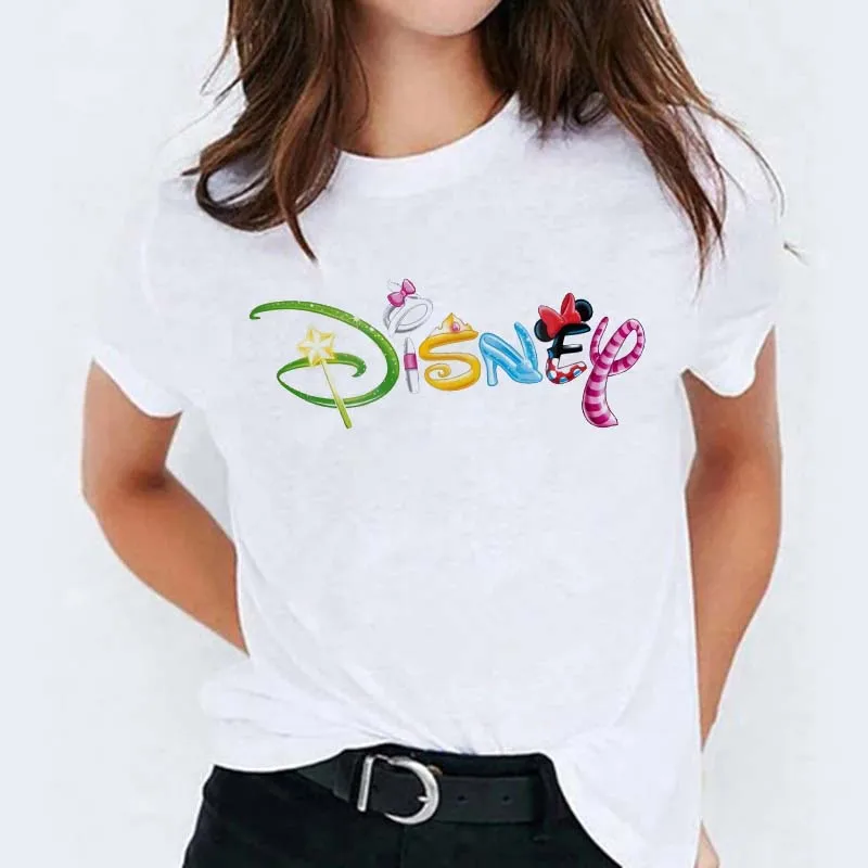 

Модный женский топ с надписью Disney, футболка с мультяшным графическим принтом в стиле хиппи для мужчин, эстетичная футболка в стиле Харадзюку 90-х, уличная женская футболка