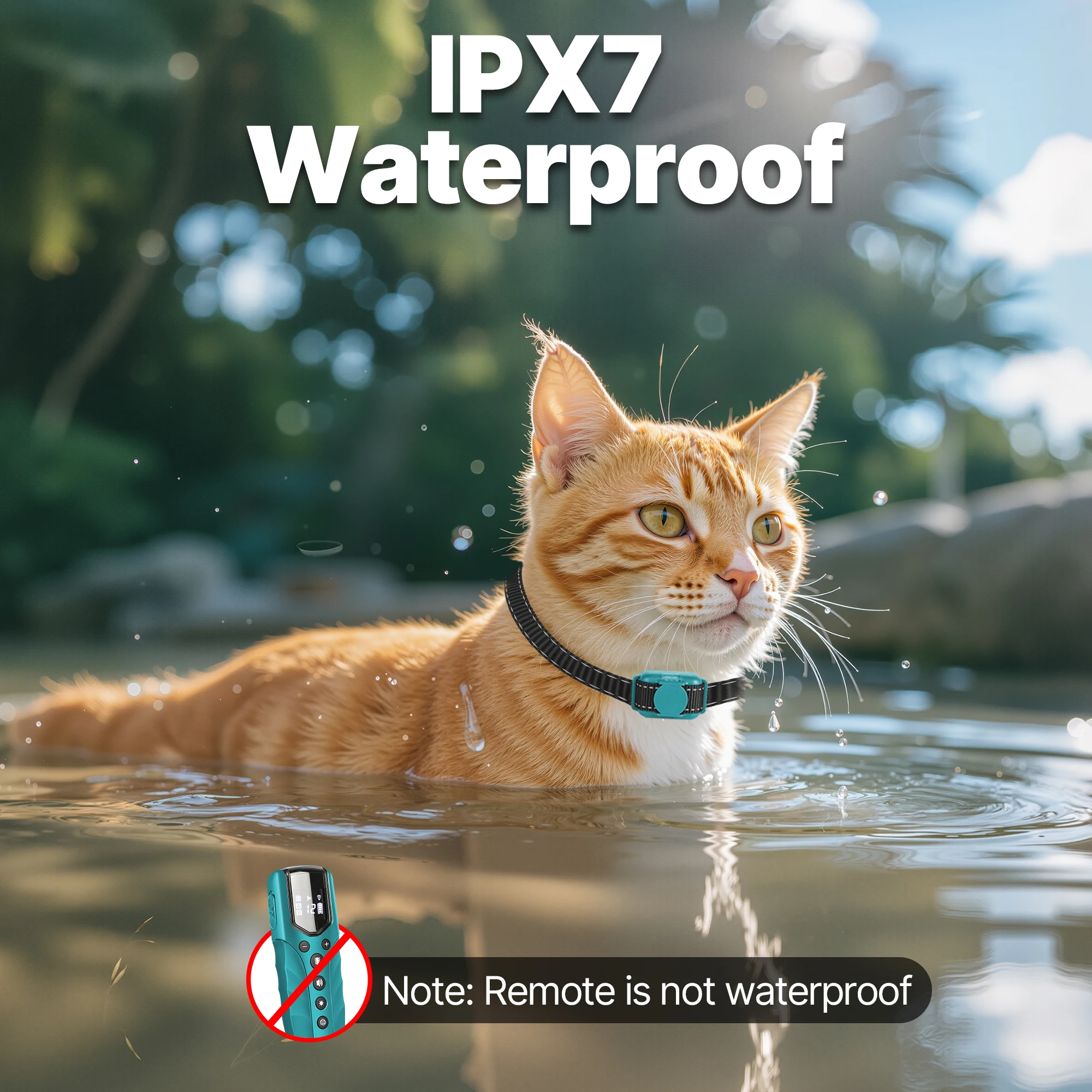 Cat Training Collar with Remote Electric Cats Vibration Collar 2000ft IPX7 Waterproof 3 Training Modes Beep Vibration Mode