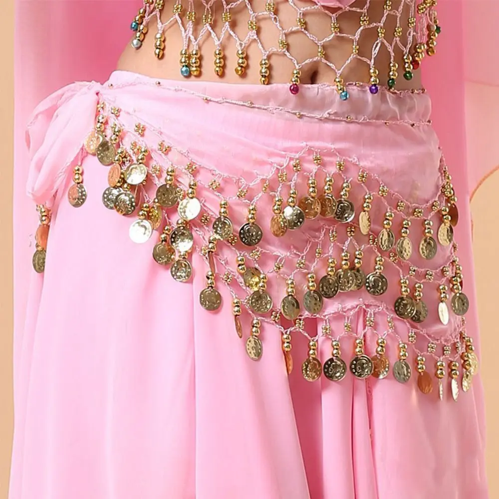 Sequin Thailand Dance Chiffon Arab Dance 3 Row Coins Waistbands Dance Hip Scarf Women Waist Belt Belly Dance Belt