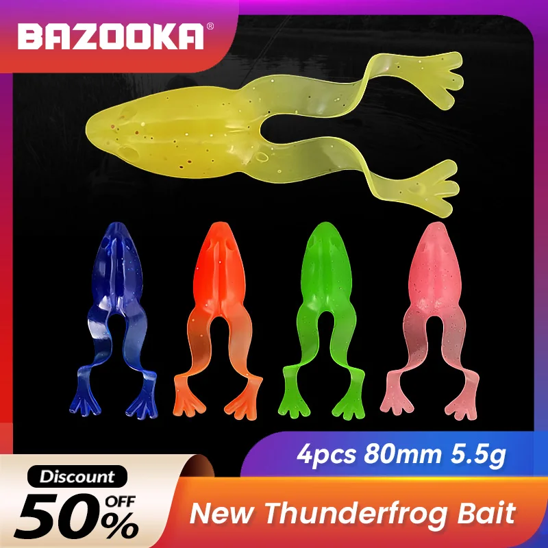 

Bazooka Frog Lures Soft Fishing Propeller Floating Rubber Baits Silicone Top Water Wobblers Bass Jigging Trout Swimbait Catfish