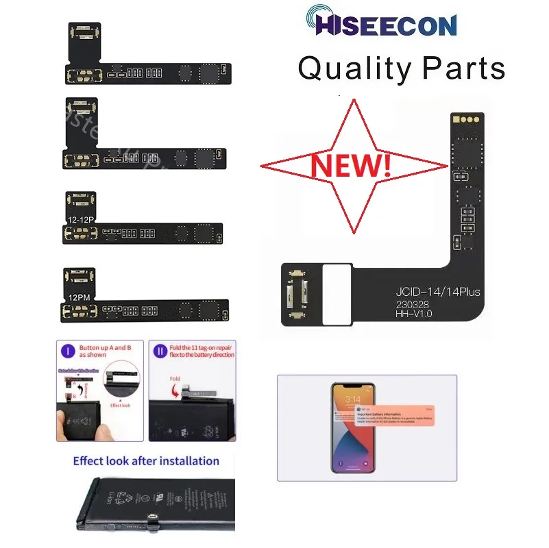 

JC V1SE Battery Flex Cable For iPhone XR XS Max 11 12 13 Health Error Message Removing Board Tag PRO1000S Programmer Repair