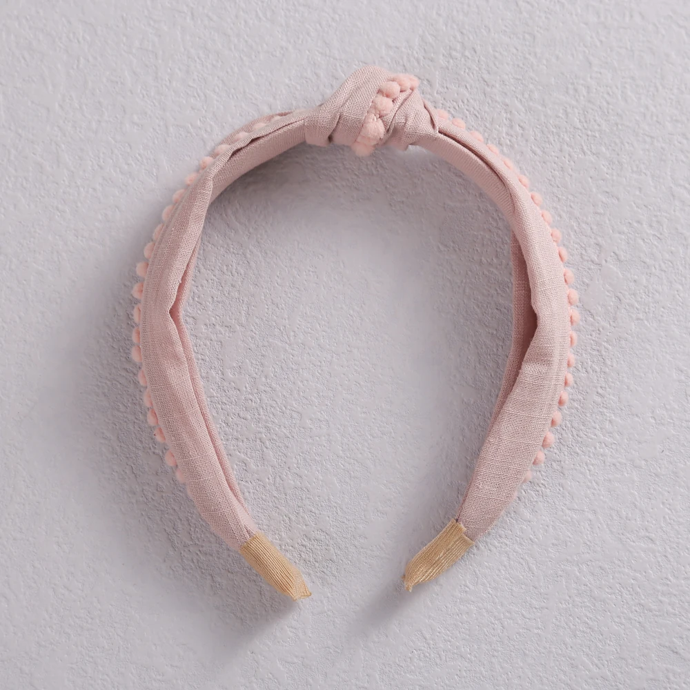 1Pcs Quer Knoten Haar Hoop Stirnbänder für Kinder Schöne Pompom Baby Kinder Stirnbänder Mädchen Haar Zubehör Haar Bands – Detail 21