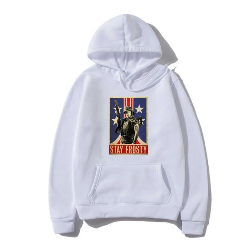 

Aliens Outerwear Movie White 80s Film MQRINES STAY FROSTY Space Plane Retro Hoody