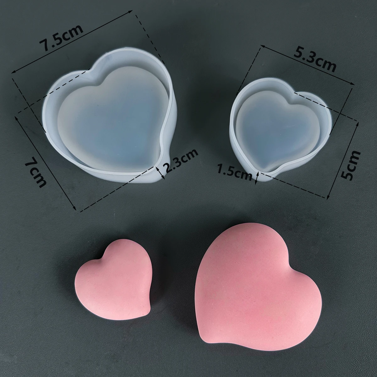 Silicone Mold Heart Shaped Soap Making DIY epoxy resin Candle Material Kit Craft Supplies Home Decor