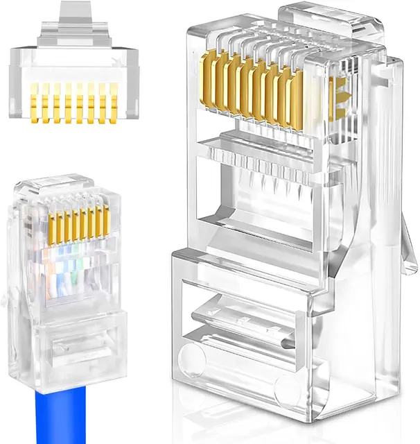 Proster Kit de Crimpadora RJ45 Cat5 Cat5e con Pelacables Herramienta de  Crimpado RJ-11 6P/RJ-12 8P/RJ-45 con Conectores Cubiertas 60PCS Bridas  100PCS