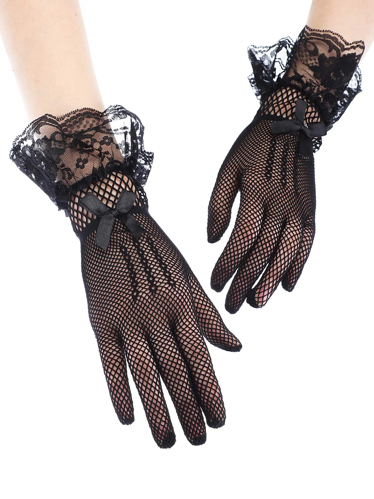 Lace Gloves Ladies Lace Gloves Elegant Short Lace Gloves Tea Party For Women Wedding Dinner 50's Parties