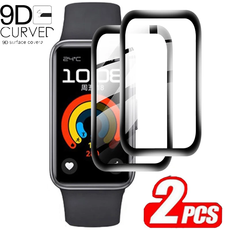 Watch Screen Protector 2PCS Soft Tempered Glass Film For Huawei Band 9 8 7 6 Smart Watchband