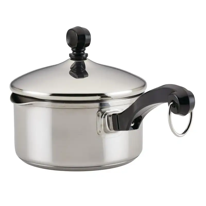 

Stainless Steel Straining Saucepan with Lid, 1-Quart, Silver Big pot for cooking Cookware Kitchen accessories Aluminium pan Cook