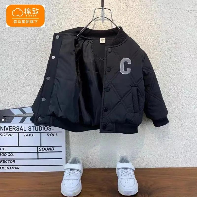 Cotton Children's Baseball Cotton-Padded Jacket Medium and Large Quilted Baseball Uniform Boys' and Girls' Coat Autumn