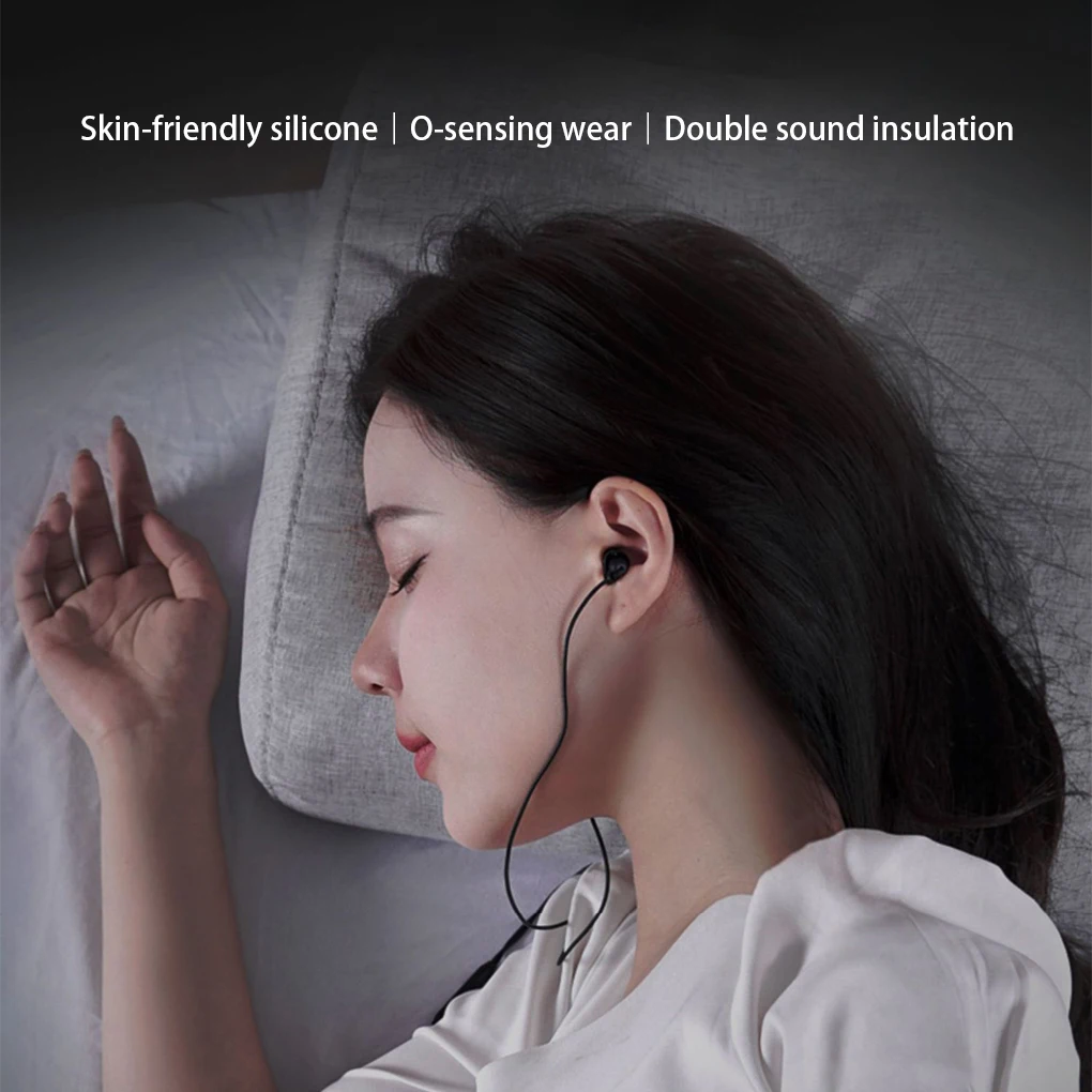 Anti-noise Sleeping Wired Headphone Headsets In-ear Noise Cancelling Earphone for Hotels Living Room Single 3 5mm Black 5