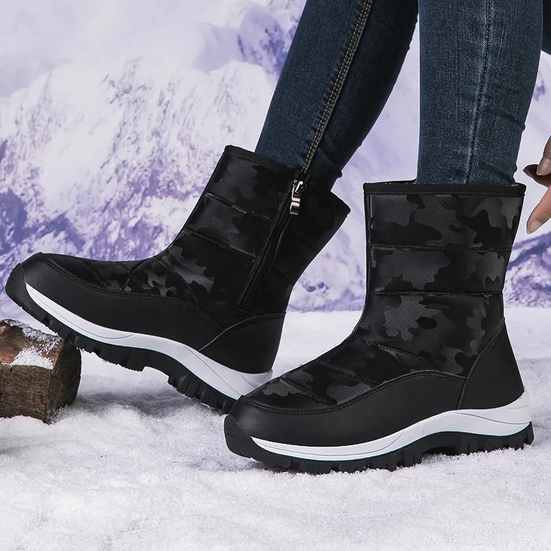 Cold Resistance -30℃ Women & Female Child Snow Boots Outdoor Winter Hiking Shoes Waterproof Size 36-42