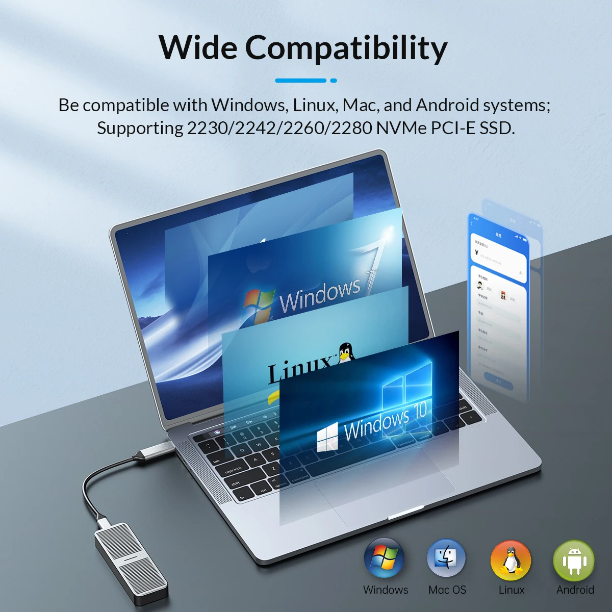 orico nvme ssd caso com colete de refrigeração atualizado alumínio nvme ssd gabinete para unidade de estado sólido