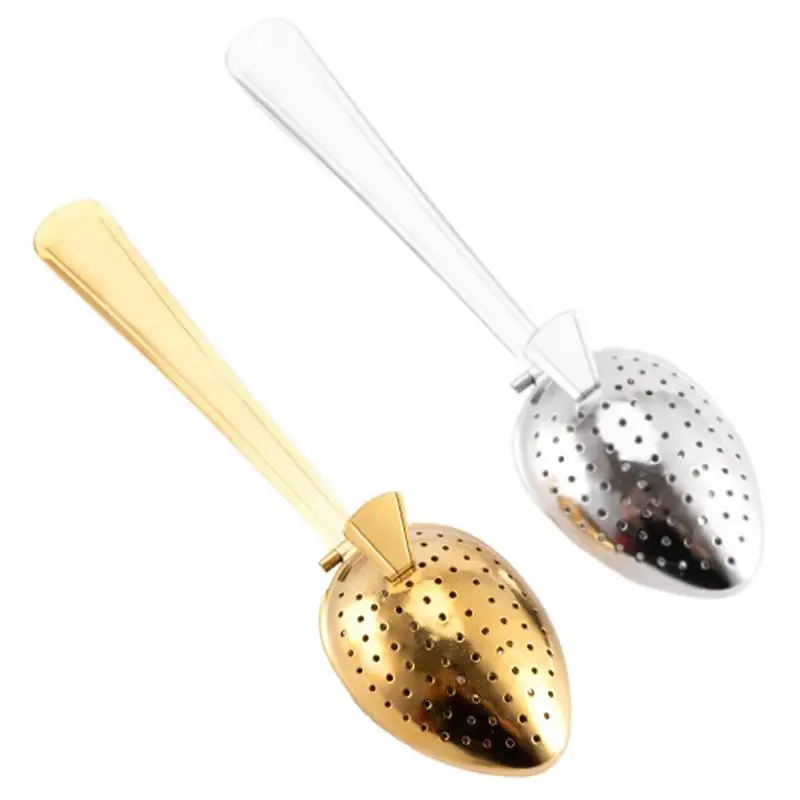 Stainless Steel Tea Infuser Snap Ball Tea Strainer With Long Handle Fine Holes Interval Diffuser Steeper For Coffee