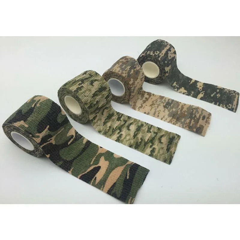 Elastic Wrap Tape Adhesive Outdoor Hunting Camouflage Stealth Tape Waterproof Wrap Durable Self Adhesive Elastic Bandage