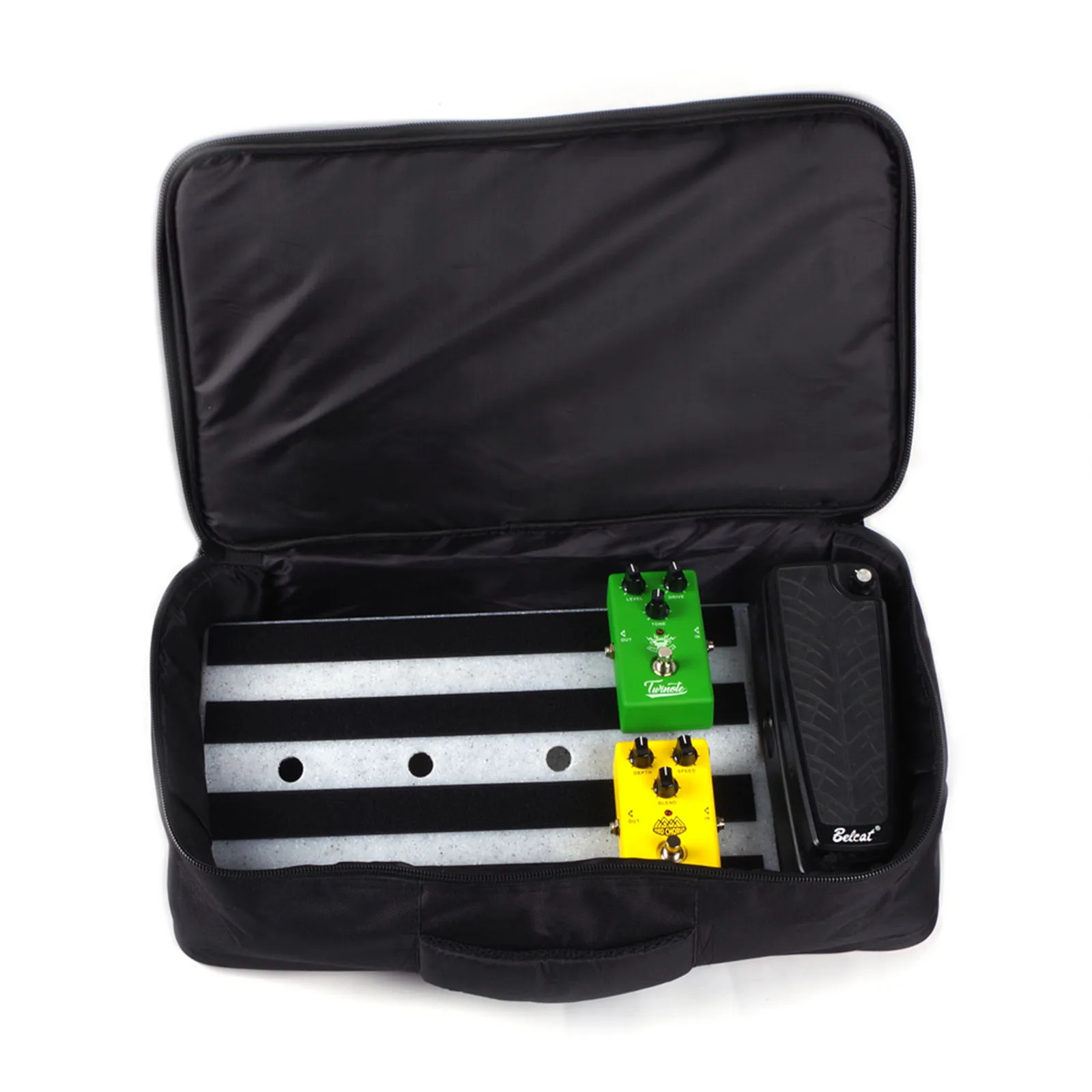 

Rockhouse Large Portable Guitar Effect Pedal Board Lightweight Engineering Plastic with Linking Tapes Zippered Carry Bag