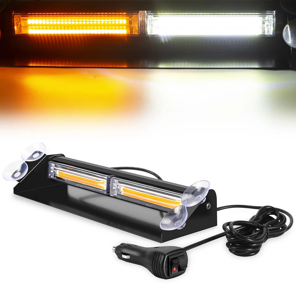 

12V/24V COB Car Truck Emergency Flasher Dash Strobe Warning Light LED Day Running Lamp Police Flash Lights 16 Flashing Modes