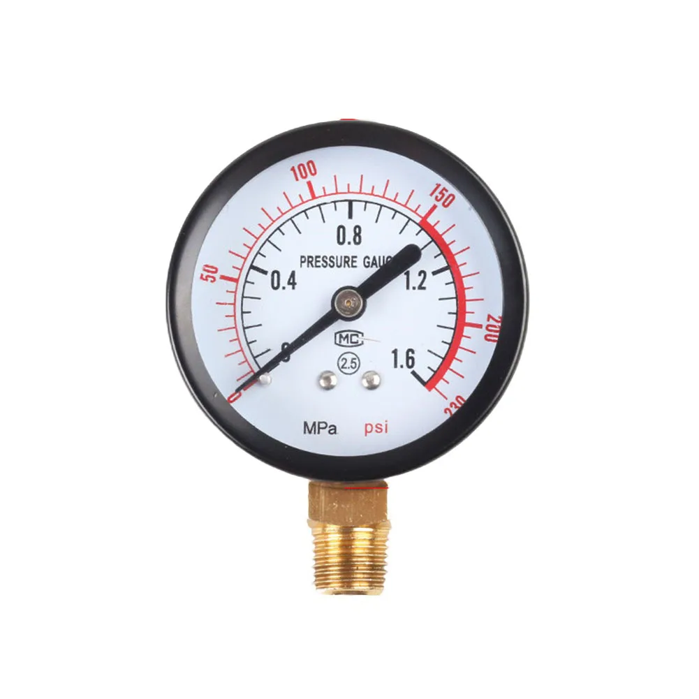 Pressure Gauge Pressure Gauge Y60 0-1.6Mpa 0-230PSI Pool Filter Water Pressure Gauge Meter For Air Compressor Air Pump Parts