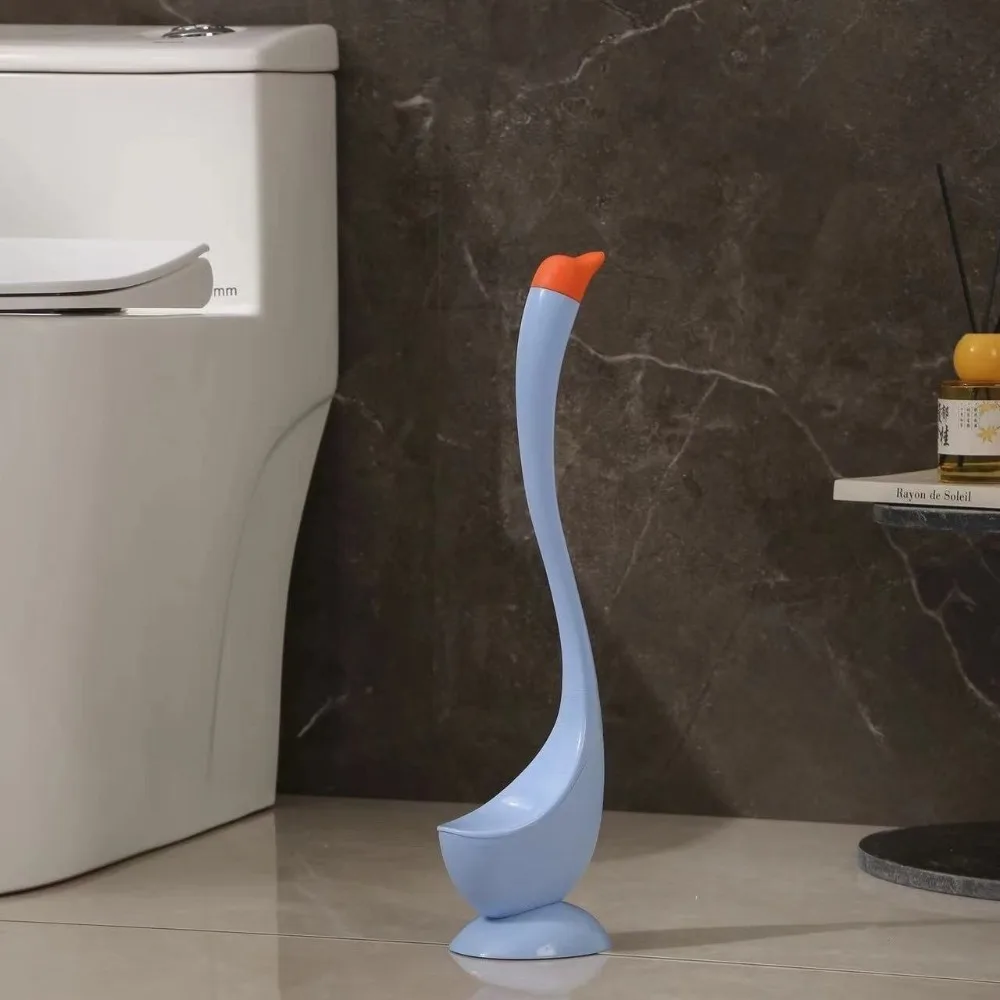 Description Picture 5 of itemSwan Shape Long Handle Toilet Brush Cartoon Dense Bristle Head Toilet Plunger Household Plastic Toilet Cleaning Brush Home Use