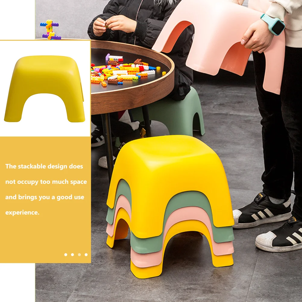 Portable Plastic Kids Stool Children Footstool Stackable Shoe Changing AntiSkid Furniture Sturdy Safe Home Office