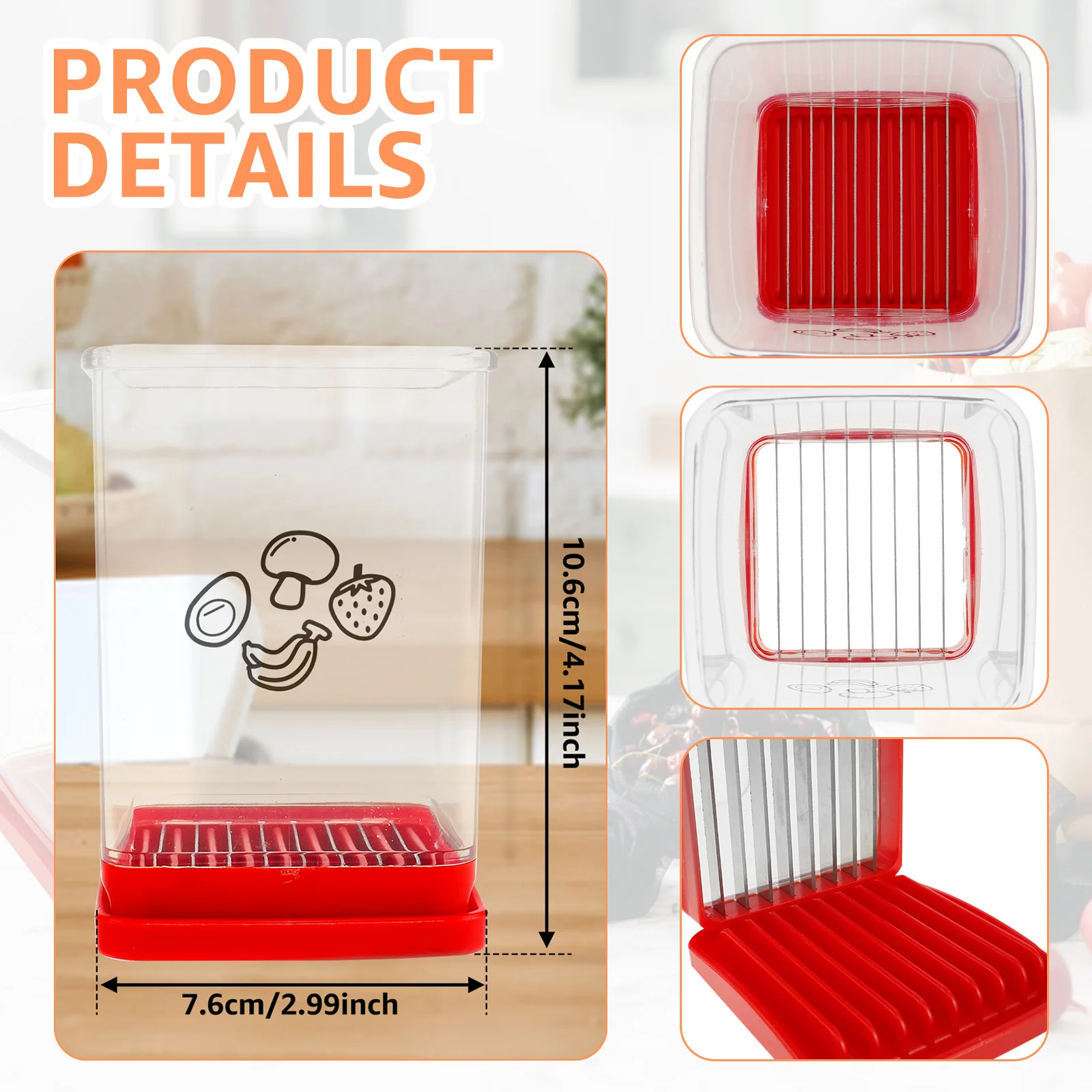 Fruit Slicer Food Slicer Speed Cup Slicer with Push Plate Portable Cup Slicer Efficient Multifunctional Cutter Compact Strawberry