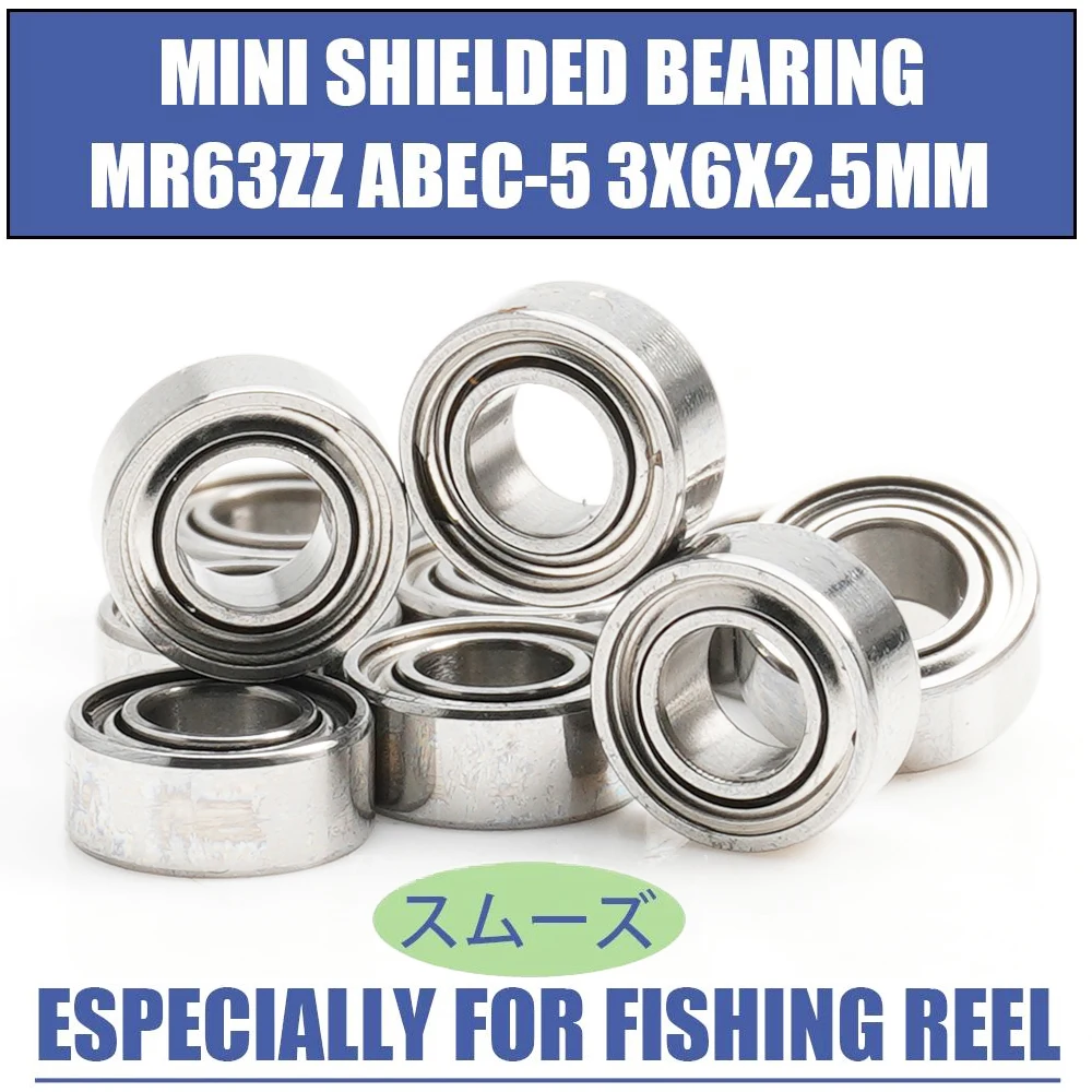 MR63zz Bearing 3x6x2.5 mm, ABEC 5 Quality, High-Speed MR63 ZZ