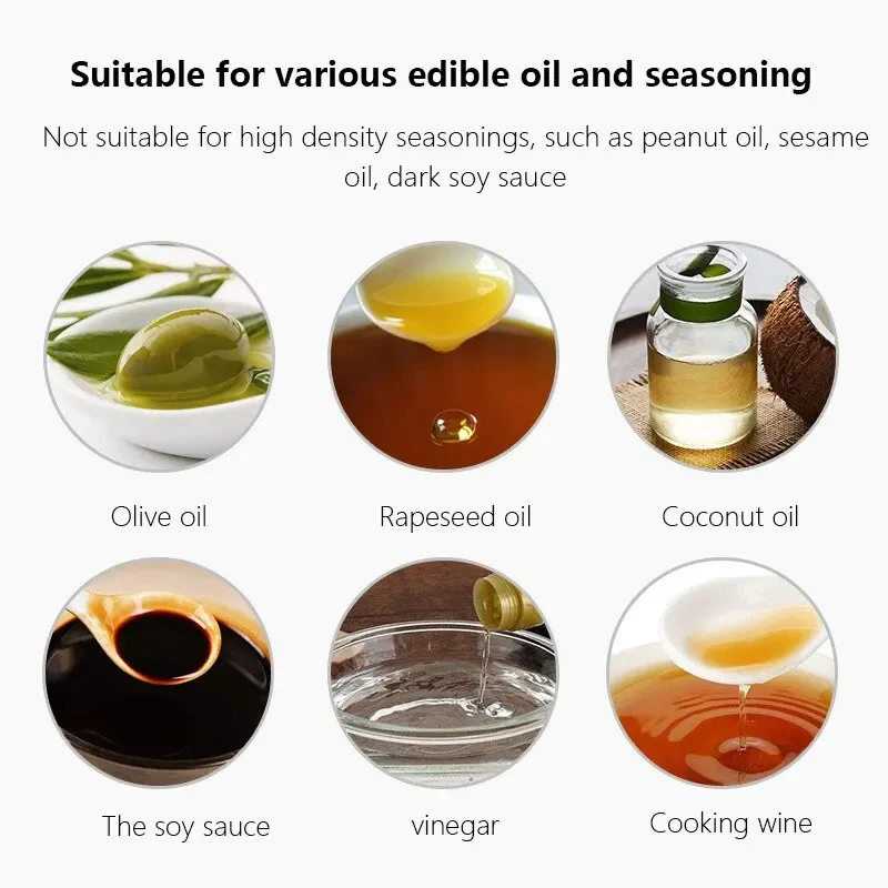 Description Picture 6 of itemTransparent Cooking Oil Bottle Cookware Bbq Olive Oil Spray for Fitness Sauce Sprayer Set Tableware Kitchen Dining Bar Home