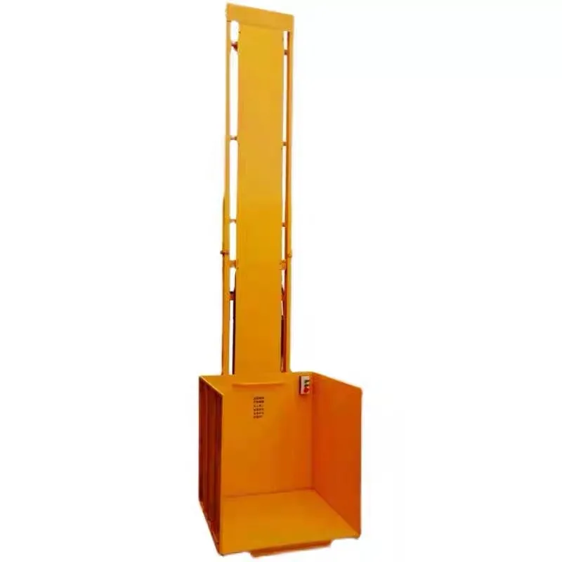 Simple anti falling cargo elevator for indoor and outdoor hydraulic elevators in factory buildings