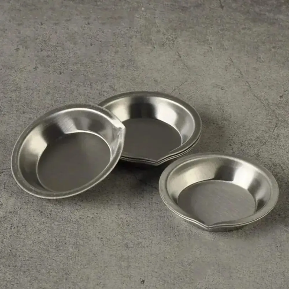 Makeup Palette 12Pcs Stainless Steel Small Round Paint Tray Artist Watercolours Paint Mixing Palette Tray For Artist
