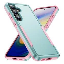 Hybrid Protection Dual Layer Cell Phone Case - Galaxy A37 (Green and Pink)