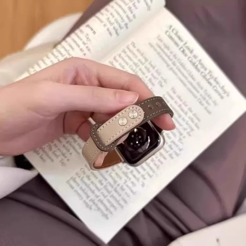 รูปสินค้า สายหนังแท้สุดเท่ ใส่ได้ทุกรุ่น Apple Watch