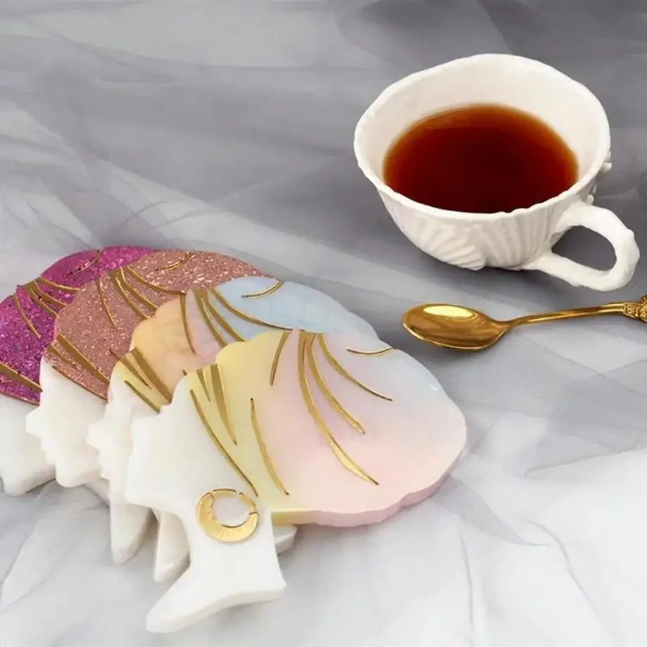 1 Pcs Coaster Silicone Mold DIY Creative Crystal Epoxy Resin Mold Coaster Box Mirror Silicone Mold Resin