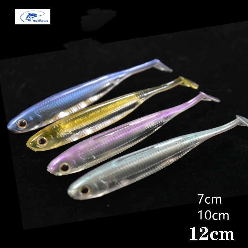 

5-6pcs/box Freshwater Fishing Imitation T-Tail Soft Bait Fishing Supplies for Releasing Tuna Green Fish Fishing Supplies